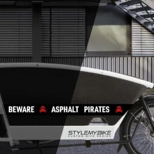 Reflective Stripes | Beware Asphalt Pirates | black, white, red