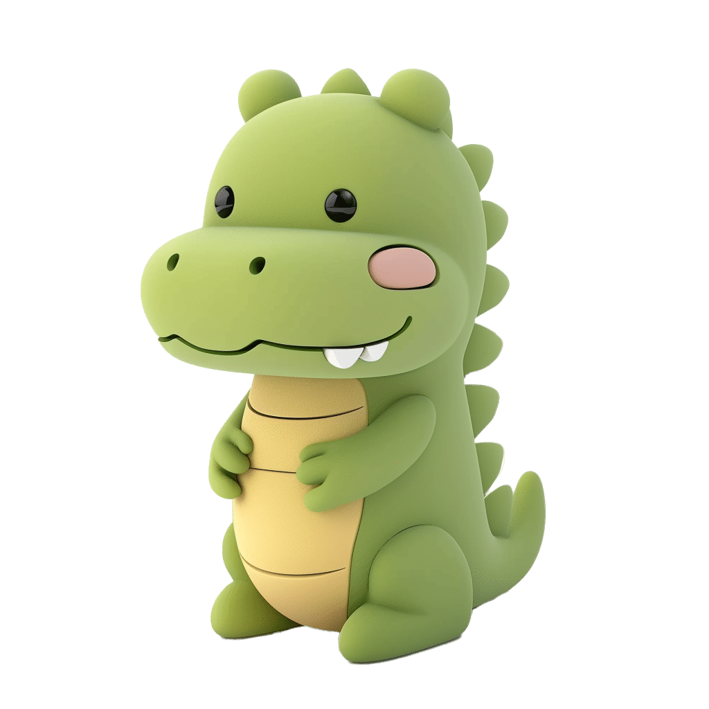 Kawaii Crocodile Green